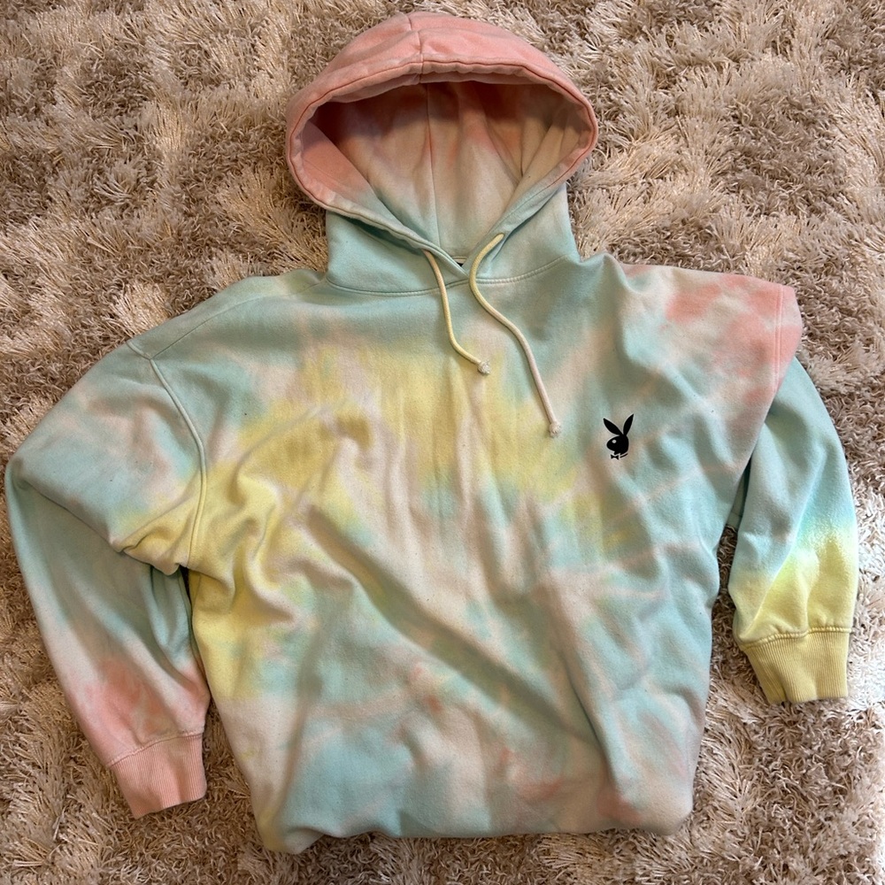 Playboy x Misguided Pastel Tie-Dye Hoodie